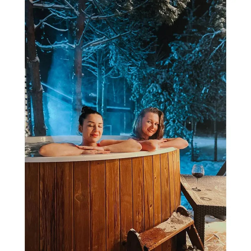 Polar Spa Elite 180 Outdoor Badefass mit integriertem Holzofen für 2-4 Personen