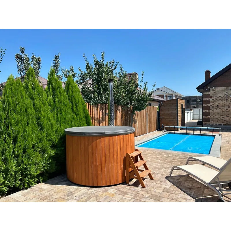 Polar Spa Elite 180 Outdoor Badefass mit integriertem Holzofen für 2-4 Personen