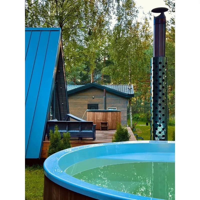 Polar Spa Elite 200 Outdoor Badefass mit integriertem Holzofen für 4-6 Personen
