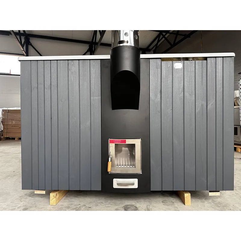 Polar Spa Elite Quattro 180 Outdoor Badefass mit integriertem Holzofen für 4 Personen