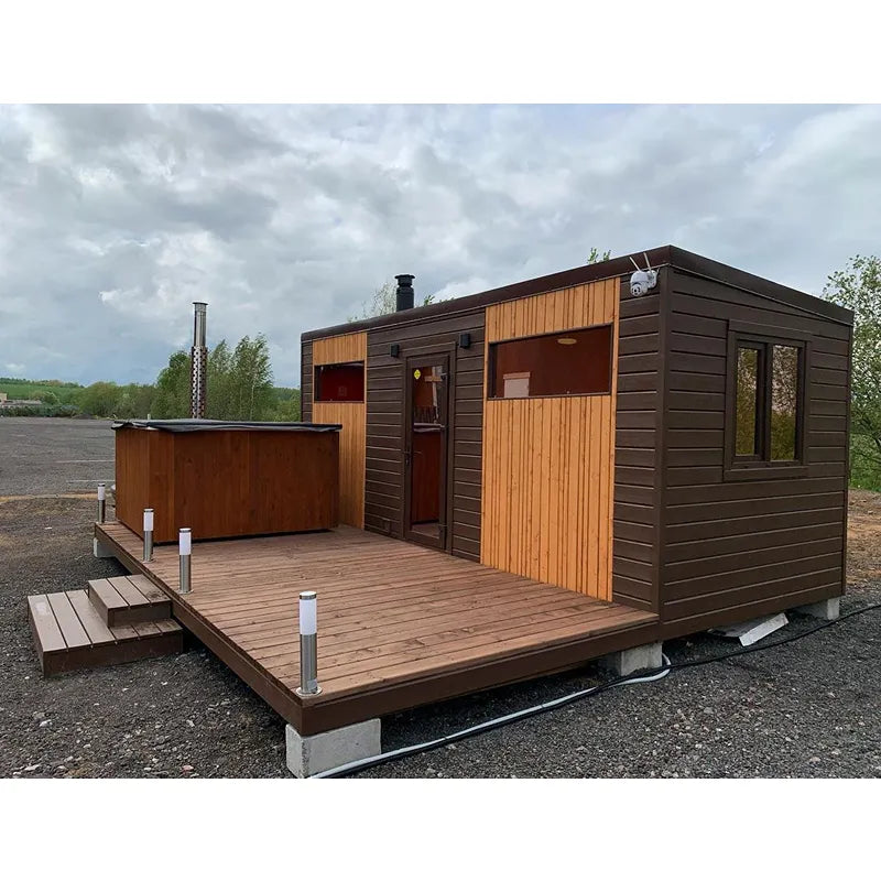 Polar Spa Elite Quattro 200 Outdoor Badefass mit integriertem Holzofen für 6-8 Personen