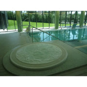 Portcril Club 25 Overflow Spa 7-Personen Whirlpool in moderner Wellnesshalle mit Panoramafenstern