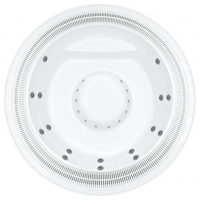 Portcril Club 28 Overflow Spa 9-Personen Whirlpool Draufsicht mit Düsensystem und Überlaufrinne