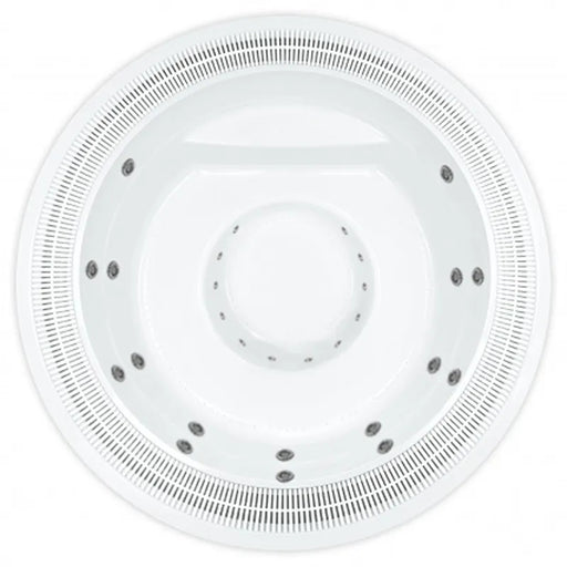 Portcril Club 28 Overflow Spa 9-Personen Whirlpool Draufsicht mit Düsensystem und Überlaufrinne