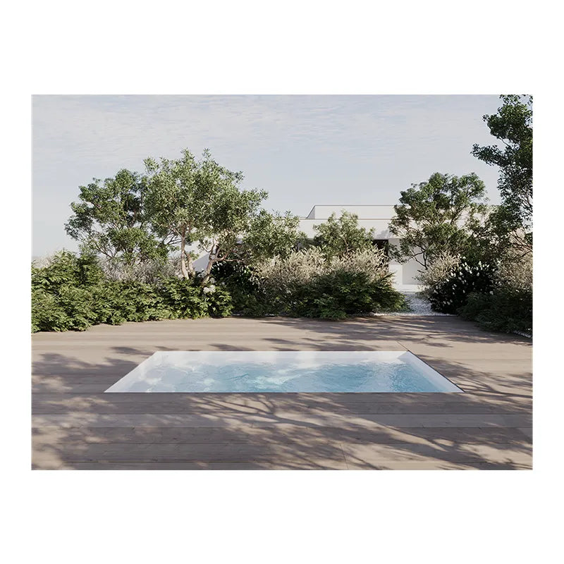 Portcril Diva Pool 42 - Swim Spa Hydrotherapie mit Wasserfunktion in modernem Gartensetting