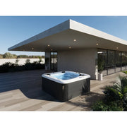 Portcril Double 520 Spa 5-Personen Premium Whirlpool auf moderner Terrasse mit Seeblick