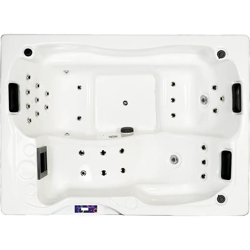 Portcril Emotion 3 Spa 3-Personen Whirlpool von oben mit Düsen und Sitzbereichen