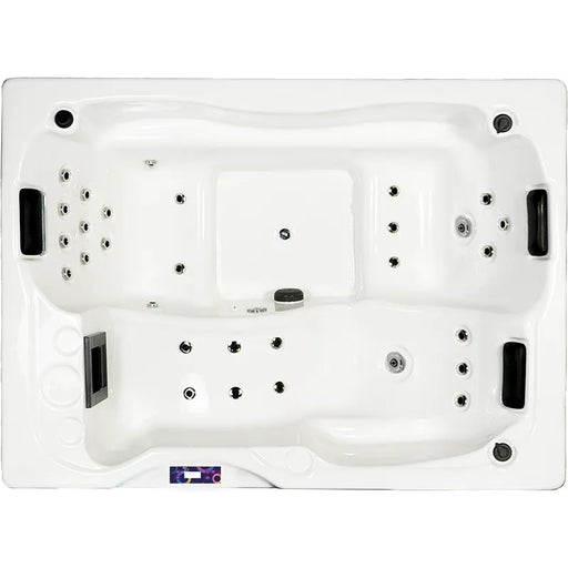 Portcril Emotion 3 Spa 3-Personen Whirlpool von oben mit Düsen und Sitzbereichen