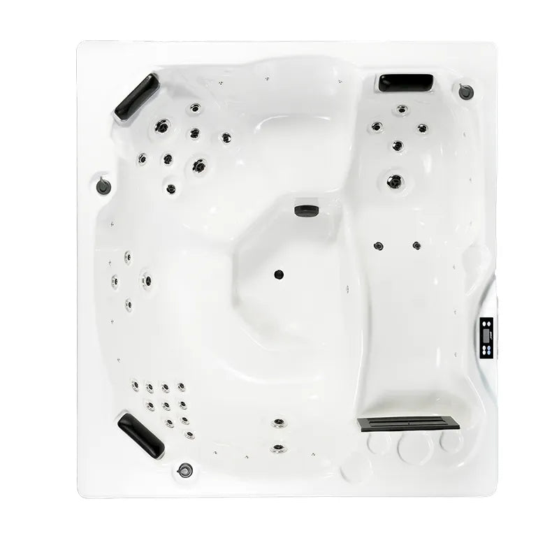 Portcril Emotion 5 Spa 5-Personen Whirlpool Draufsicht mit Wasserdüsen und Steuerung