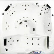 Portcril Emotion 6 Spa 6-Personen Premium Whirlpool Draufsicht mit Massagedüsen und Sitzplätzen