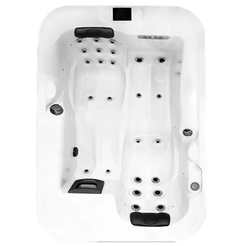 Portcril Essential 2 Spa 2-Personen Whirlpool Draufsicht mit Massagedüsen und Sitzplätzen