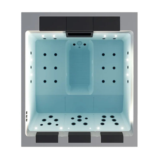 Portcril Lounge Divine Plus Spa - 3-Personen Premium Whirlpool von oben mit Massagedüsen und LED-Beleuchtung