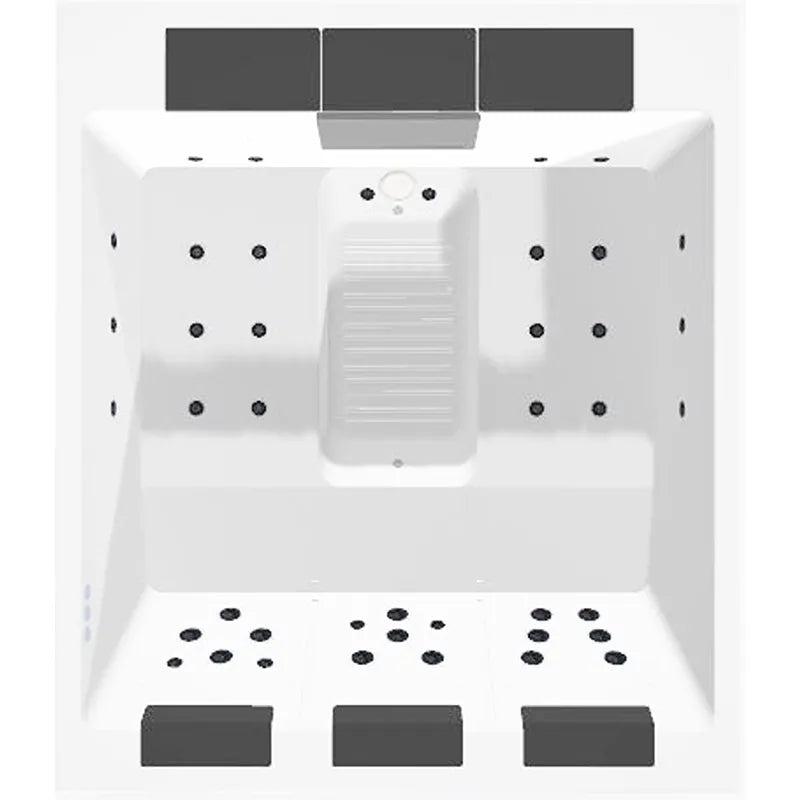 Portcril Lounge Divine Plus Spa - 3-Personen Premium Grundriss mit Sitzbereichen und Düsenkonfiguration