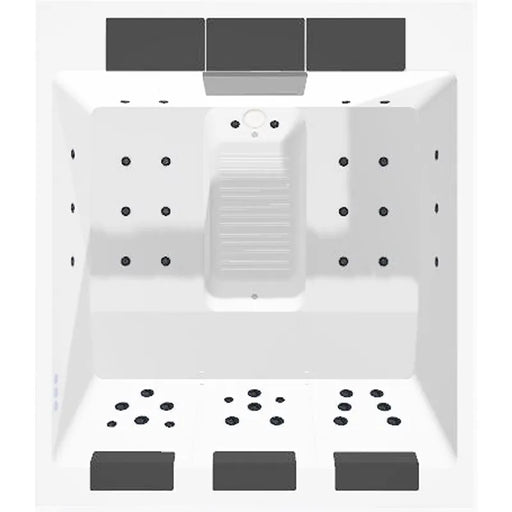Portcril Lounge Divine Plus Spa - 3-Personen Premium Grundriss mit Sitzbereichen und Düsenkonfiguration