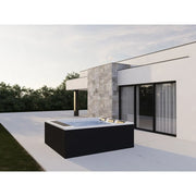 Portcril Lounge Divine Pure Spa - 3-Personen Wellness Whirlpool mit schwarzem Rahmen auf moderner Terrasse