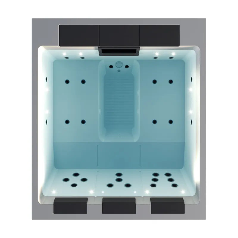 Portcril Lounge Divine Pure Spa - 3-Personen Wellness Whirlpool von oben mit Massagedüsen und LED-Beleuchtung