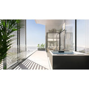 Portcril Lounge Divine Pure Spa - 3-Personen Wellness Whirlpool auf moderner Terrasse mit Meerblick