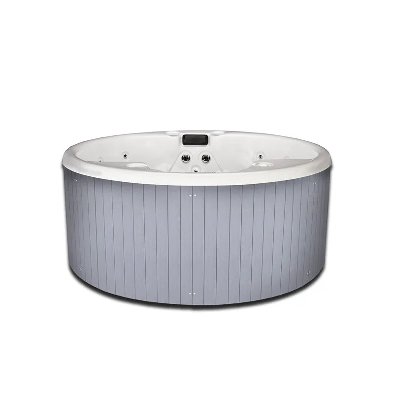 Portcril Ria R21 Spa 5-Personen Rund Whirlpool mit grauem Kunststoffumrandung und weißem Innenbereich