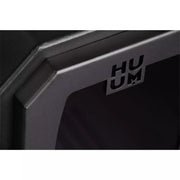 HUUM HIVE Wood Holzsaunaofen – Detailansicht Türrahmen und HUUM Logo