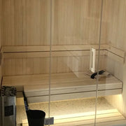 Savne Štrus Air Classic Innensauna - Klassisches Design mit Espenholz, Innenraum mit Holzbänken und Glastür
