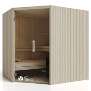 Savne Štrus Air Classic Innensauna mit klassischem Espenholz-Design, Glastür und Holzbänken