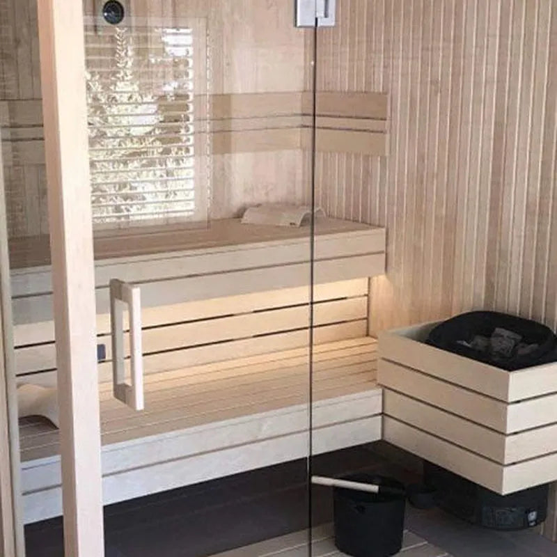 Savne Štrus Air Classic Innensauna - Klassisches Design mit Espenholz, Innenraum mit Holzbänken und Glastür