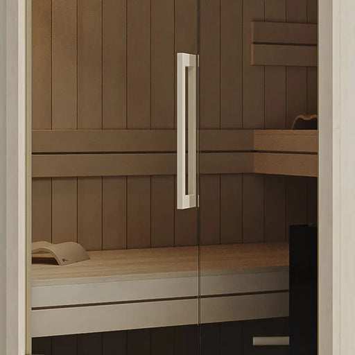 Savne Štrus Air Premium Innensauna - Modernes Design 15×120mm mit Glasfront und Holzverkleidung