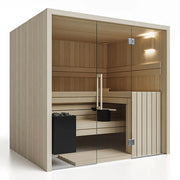 Savne Štrus Air Premium Innensauna - Modernes Design 15×120mm mit Glastür, Holzbänken und integriertem Saunaofen