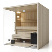 Savne Štrus Air Premium Innensauna - Modernes Design 15×120mm mit Holzaufbau, Glastür und Saunabänken