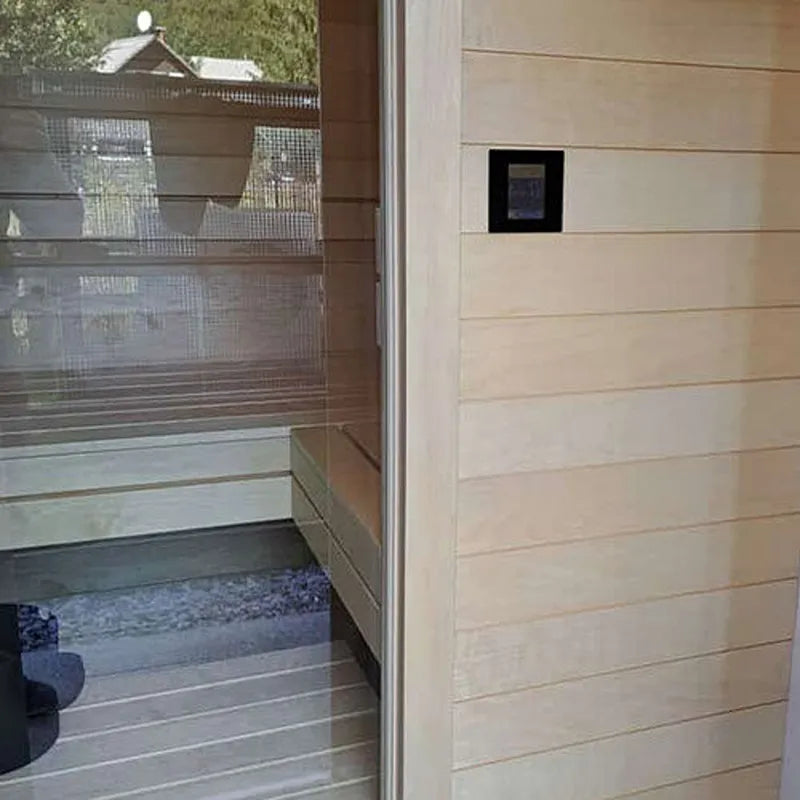 Savne Štrus Air Premium Innensauna - Modernes Design 15×120mm mit Glastür und Holzinnenraum
