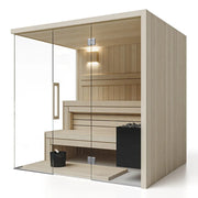 Savne Štrus Air Premium Innensauna - Modernes Design 15×120mm mit Glastür, Holzbänken und integriertem Ofen