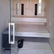Savne Štrus Air Premium Innensauna - Modernes Design 15×120mm mit Holzbänken und moderner Ausstattung