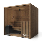 Savne Štrus Air Termo Premium Innensauna mit wärmbehandeltem Holz, Glastür und Holzbänken