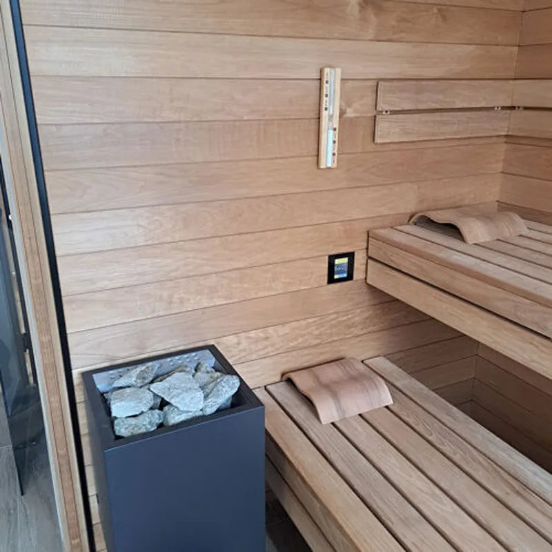 Savne Štrus Air Termo Premium Innensauna - Wärmbehandeltes Holz mit Holzbänken, Saunaofen und Thermometer