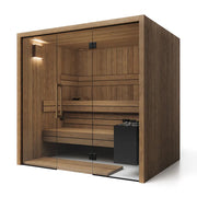 Savne Štrus Air Termo Premium Innensauna - Wärmbehandeltes Holz mit Glastür, Holzbänken und schwarzem Ofen