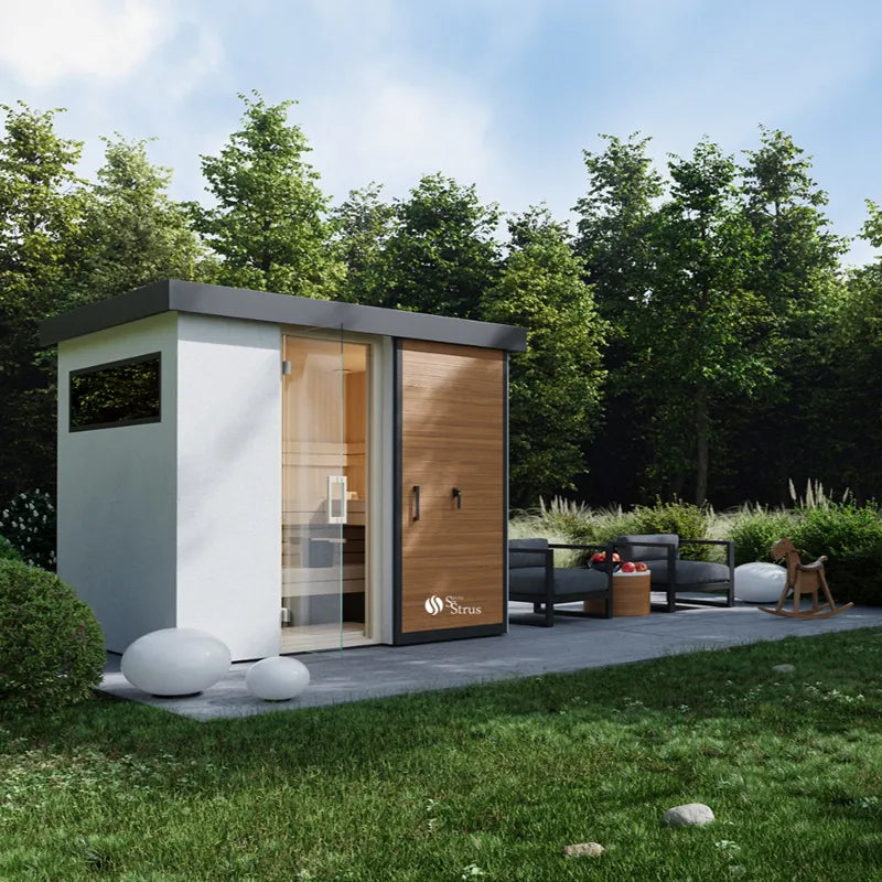 Savne Štrus Gartensauna Garden – Finnisch/BIO Sauna im Garten mit Holzverkleidung und moderner Architektur