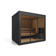 Savne Štrus Gartensauna IGNIS Finnisch/BIO Sauna mit Holzinnenraum, Holzbänken und Saunaofen