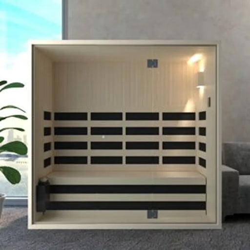 Savne Štrus Infrarot- & Salzsauna - Wellness bei niedriger Temperatur mit Holzbank und modernem Design in Wohnraum