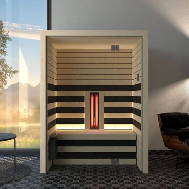 Savne Štrus Infrarot- & Salzsauna - Wellness bei niedriger Temperatur mit Infrarotheizstab in modernem Wohnraum