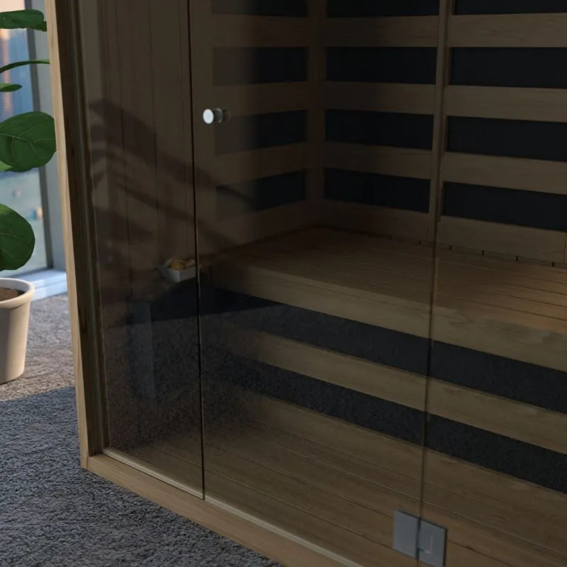 Savne Štrus Infrarot- & Salzsauna - Wellness bei niedriger Temperatur mit Glastür und Holzbanken