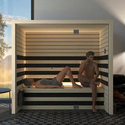 Savne Štrus Infrarot- & Salzsauna - Wellness bei niedriger Temperatur mit zwei Personen in moderner Gartensauna