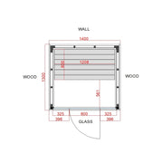Pure Innensauna - Minimalistisches Design 21×90mm von Savne Štrus Grundriss mit Maßen