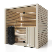 Savne Štrus Pure Innensauna - Minimalistisches Design 21×90mm mit Holzbänken und Glastür
