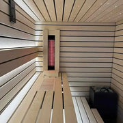 Savne Štrus Pure Innensauna - Minimalistisches Design 21×90mm mit Infrarotheizer und Holzbänken