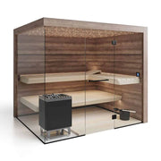 Savne Štrus Supreme Innensauna Luxuskollektion mit Glasfront, Holzsauna mit Glastür und Holzbänken