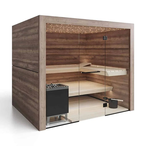 Savne Štrus Supreme Innensauna Luxuskollektion mit Glasfront, Holzsauna mit Glastür und Holzbänken
