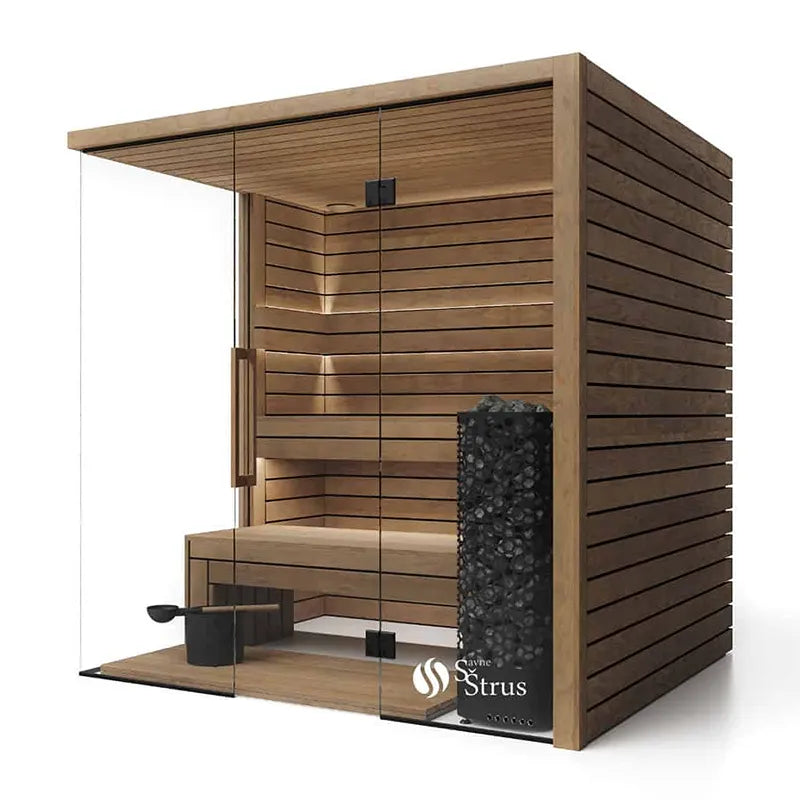 Savne Štrus Termo Pure Innensauna mit wärmebehandeltem Holz, Glastür und Saunaofen
