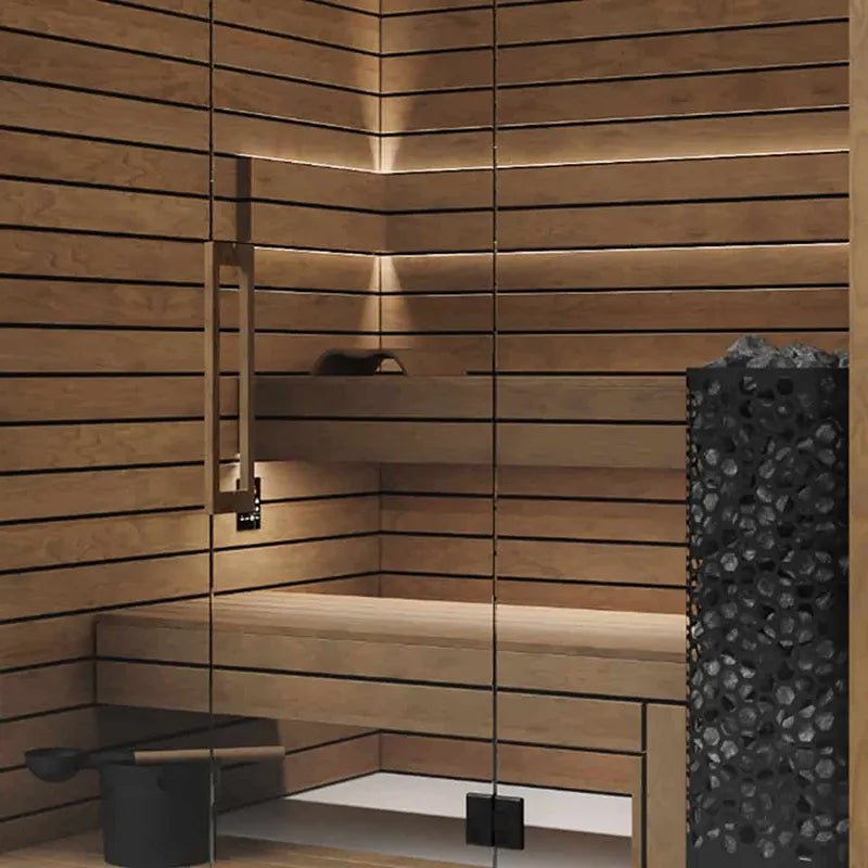 Savne Štrus Termo Pure Innensauna mit wärmebehandeltem Holz, Glasfront und Saunabänke