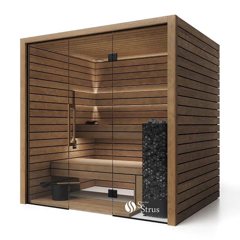 Savne Štrus Termo Pure Innensauna - Wärmebehandeltes Holz mit Glastür, Holzbänken und Saunaofen