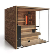 Savne Štrus Tyrol Innensauna - Alpenländisches Design mit Holzverkleidung, Glastür und rotem Infrarotheizer